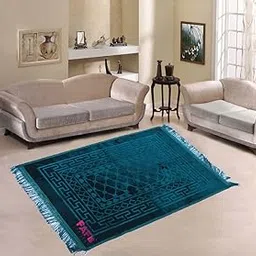 FAF e-TRADERS Modern Premium Janamaz Prayer Mat Musalla Soft Velvet Mat For Salah Musallah And Namaz, 20 Cm, 10, Green, Rectangular-picture-24