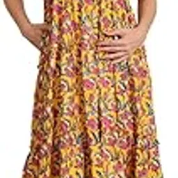 Floral Cotton Maternity Dress Calf Length/Short Sleeve/Printed/Feeding/Nursing/Soft Fabric/Zipper/Pre & Post Pregnancy-image-15