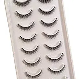 False Eyelashes for Women, 3D Faux Mink Fibers, C-Curl Strip Lashes (Pack of 10 Pair) (hey bestie)-picture-24