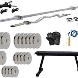 PROTONER 100 kgs with 4 Rods with Flat Bench Home Gym Package-picture-14