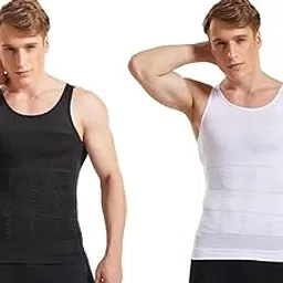 unv Tummy Tucker Vest for Men Tummy Control Undershirt Abs Abdomen Slim Stretchable Vest Compression Tank Top || Slim Vest Compression Slimming Body Shaper Vest for Gym (Pack of 2)-picture-23