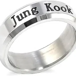 jewelgenics BTS Kpop Jung Kook Name & DOB Stainless Steel Ring for Boys & Men (Silver)-picture-12