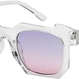 yourspex UV Protection Sunglasses for Men & Women - Transparent Gradient Vintage Stylish Polycarbonate Lenses - Scratch-Resistant Coating, Pink Blue-picture-27