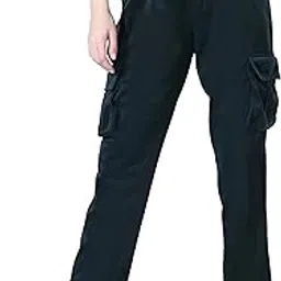 Women Solid Polyester Cargo Stylish Lower Pants (Single) Grey-image-99