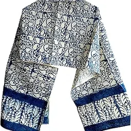 india scarves Kalamkari Cotton Stole for Women - Hand Block Printed Indian Scarf (120x185cm)-picture-11