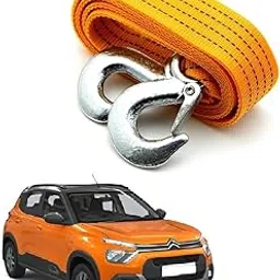 3 Ton Heavy Duty Tow Rope Strap with Steel Hooks (4 Meter, Yellow) – Super Strong Towing Belt for Citroen C3 – Durable Recovery Strap for Emergency Vehicle Pulling-picture-25