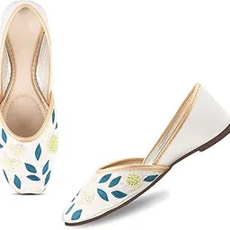 Froh Feet Ethnic Jutti for Women Traditional Handmade Fulkari Jutti Slip-On Shoes Bellies for Women Wedding Party Festival Occasion-picture-10