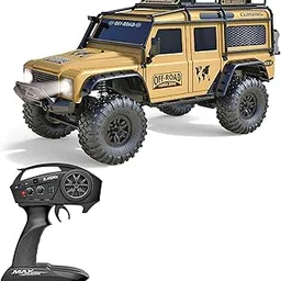 RC Cars Remote Control Truck RC Rock Crawler 1:10 2.4G 4WD RTR All Terrain Hobby Off Road Truck Racing Vehicle Hobby Grade Model Yellow Vehicle with LED Lights 1 Batteries-picture-20