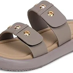 trase Slippers for Woman | Stylish Flat Chappals for Women with Soft Cushioned Insole | Adjustable Double Strap Footwear for Girls & Ladies | Comfortable for Office & Home Use image 1