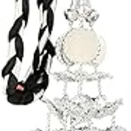 MEERA PRANDI Heavy Design Paranda Parandi Braid Tassles Hair Accessory For Women & Girls Hair Extension Choti Braid Tassles (One Piece) (Silver Mirror)-picture-34