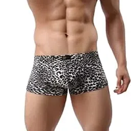 panteasy Men's Sexy Leopard Printed Low Rise Comfortable Polyester Briefs Frenchie Underwear/Underpants (Black, Size - Medium)-picture-10