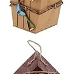 CALANDIS™ 2X Country Cottages Hanging Wood Bird House Hanging Birdhouse Garden Decor | Birdhouses | Bird & Wildlife Accessories | Yard, Garden & Outdoor Living-image-16