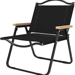 PUSHPA BAA Foldable Camping Chair Collapsible Load Bearing for Travel Barbecues | Sporting Goods | Outdoor Sports | Camping Furniture | Backpacks & Rucksacks (Black)-picture-52