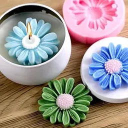 Saira Creation Daisy Flower Shape Silicone Mold 3D for Candle Making Flower Mould Soap Resin Art and Craft Chocolate Cake (Multicolour)-picture-23