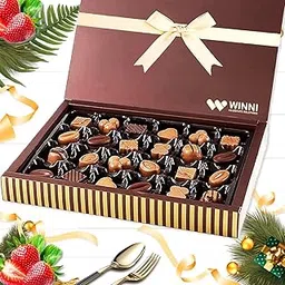 WINNI - Premium 24 Pcs Mix Chocolate Gift Pack | Belgian Dark Chocolates | Chocolate Gift Hamper & Bouquet | Handmade Celebration Chocolate Gift Box For Birthday, Partner, Anniversary, Girls, Boys, Couple, Students, Girlfriend, Boyfriend, Kids | Imported Chocolates | Return Gift Hamper-picture-46