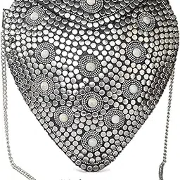 maresse Bridal Women's Antique Brass Purse - Ethnic Handmade Metal Clutch Bag | Unique Wedding Accessories for Brides | Boho Vintage Evening Handbag | Indian Traditional Designer Bags-picture-18