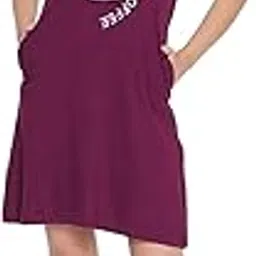 clovia Women's Cotton Knee Length Casual Regular Night Shirt-picture-18
