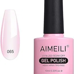 AIMEILI Soak Off UV LED Gel Nail Polish - Pink Nude (065) 10ml-image-1