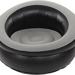 Inflatable Couch Flocking Air Sofa Simple Inflatable Chair for Living Room Bedroom Reading Room Office Balcony Travel Premium Flocking (Grey)-picture-20