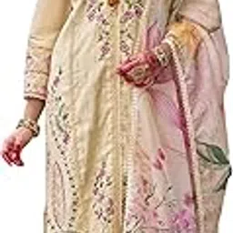 indo era Women's Off White Silk Blend Embroidered Straight Kurta Pant And Dupatta Set (IEOUT6962)-picture-37
