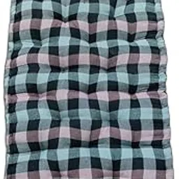 Rajasthan Handloom & Furniture 6x4 ft Cotton Floor Mattress | Heavyweight 7Kg Gadda | Blue Checkered Handmade Diwan Mattress for Sleeping | Traditional Cotton Bed | Floor Use-picture-33