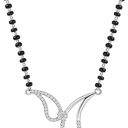 ornate jewels 925 Silver American Diamond Mangalsutra Black Beads Chain Necklace for Women | With Certificate of Authenticity and 925 Stamp | Life-time Warranty*-picture-26