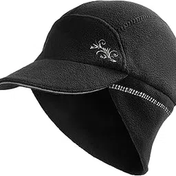 ezpace Fleece Ponytail Hat for Women with 3M Thinsulate Ear Warmer Running Gear Winter Cold Weather Black, Black, One Size, Black, One size-picture-14