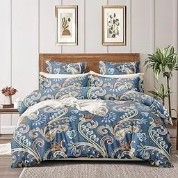Premium 180 Tc Printed Flat bedsheet for Double Bed King Size Cotton with Two Large Pillow Covers (Size 90 * 95 Inches) D5-picture-56