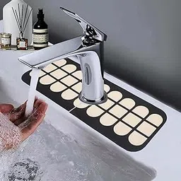 HomeCloud Kitchen Faucet Sink Splash Guard, Silicone Faucet Water Catcher Mat – Sink Draining Pad Behind Faucet, Rubber Drying Mat for Kitchen & Bathroom Countertop Protect (Black_D, Pack of 1)-picture-27