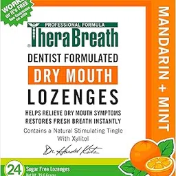 TheraBreath Dentist Formulated Dry Mouth Lozenges, Sugar Free, Mandarin Mint Flavor, 24 Count-picture-14