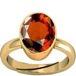 sidhgems 6.25 Ratti 5.55 Carat Carat Certified AA++ Natural Gemstone Gomed Hessonite Stone Panchdhaatu Adjustable Ring Gold Plated Ring-picture-25