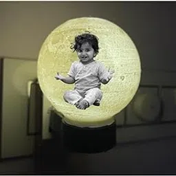 Personalized/Customized Photo LED Moon Light for Bedroom for Birthday Anniversary Gift, Husband Wife Couple Wired lamp with Stand(Warm White, Pack of 1) (6CM)-picture-10