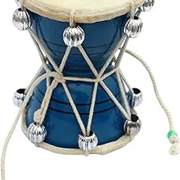 ITOS365 Handmade Damroo for Kids Indian Musical Instrument Tourquise Damru Toy Gift-picture-10