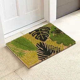 HOKIPO 40x60 cm Natural Coconut Coir Mat for Entrance with Antislip PVC Backing, Green (IN-473), rectangular-picture-10