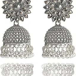 world craze the finest of them all WORLD CRAZE Oxidized Plated Jhumka Earrings for Women & Girls – Traditional Ethnic Bollywood Style | Antique Finish Drop & Dangle Jewelry-picture-18