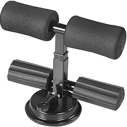 Double Suction Sit-Up Bar Fitness Equipment with Massager Roller Sit-ups and Push-ups Assistant Stand Workout Abdominal Core Strength Muscle Training Exercise Home Gym Office Sit up Stand (Black) image 1