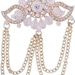 Floral Designer Groom’s Brooch with Dual Chain – Elegant Wedding Pin for Sherwani & Traditional-picture-20