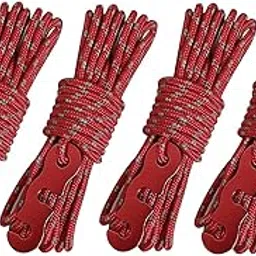 LICHTS 4X Camping Tent Cords Hiking Picnic Survival Gear Activity Outdoor Guy Lines Red-picture-54