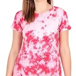 Zicada Women's Cotton Tie-Dye Printed Tshirt | Casual Half Sleeve T-Shirt | Active Wear for Women & Girls-picture-42