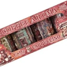 Jaravik Coffee Aroma Theme Decorative Tape Set | 4 Rolls PET Washi Tape | Vintage Café Design for Scrapbooking & Journaling | 6cm Wide – 200cm Long Each-picture-32