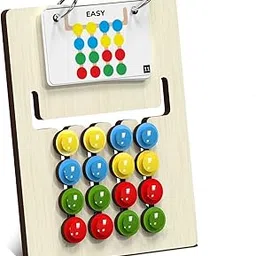M2K HUB® Wooden Montessori Wooden Puzzle Game for Kids, Color & Pattern Matching Learning Educational Toys for Kids and Adults (15 Challenge Card)-picture-25