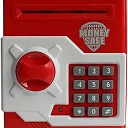 Magicwand Money Safe Kids Piggy Savings Bank with Electronic Lock (Red & White)-picture-31