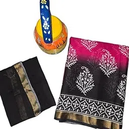 Sundari Fabric Mulmul Cotton Saree for Women With Maheshwari Border and Blouse Piece New-picture-43