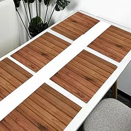 THE LION'S SHARE Heat-Resistant PVC Placemat for Dining Table Woven Vinyl Stain Resistant Table Mats - Easy to Clean - Set of 6 Pieces -TLS-08-picture-25