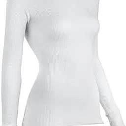 Small , White : Indera Women's Warmwear Traditional Thermal Underwear Top-picture-25