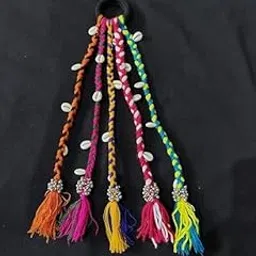 sankity Navratri Look Hair Braids with Rubber Bands Style and Rainbow Braids Extensions Hair Color Everyday Style & Rainbow Braids Extensions - Boho Chic Style (1pcs, Multi)-image-80