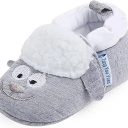 SNAPPSY Animal Baby Kids Anti-Slip Shoes Boy Girl Cotton Prewalker Sneaker 13cm Gray-picture-43