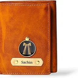the bae gift Thebaegift Men's Personalized Wallet I Customised Slim Stylish Leather Purse with Name & Charm I Unique Birthday Anniversary Gift for Men Boy Love Husband Employees Clients - (3 Fold Tan)-picture-41