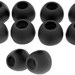 Ytm 10 Pcs (5 Pair) Black Earphone Silicon Earbuds Tips in The Ear Headphone Cushion (Size- M) image 1
