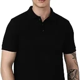 hummel Dany Polo Neck Cotton Rich Half Sleeve Solid Regular fit Cottonpoly T-Shirt for Men Comfortable Soft Breathable Fabric Stretchable for Everyday Use Ideal for Casual wear and officewear-picture-39